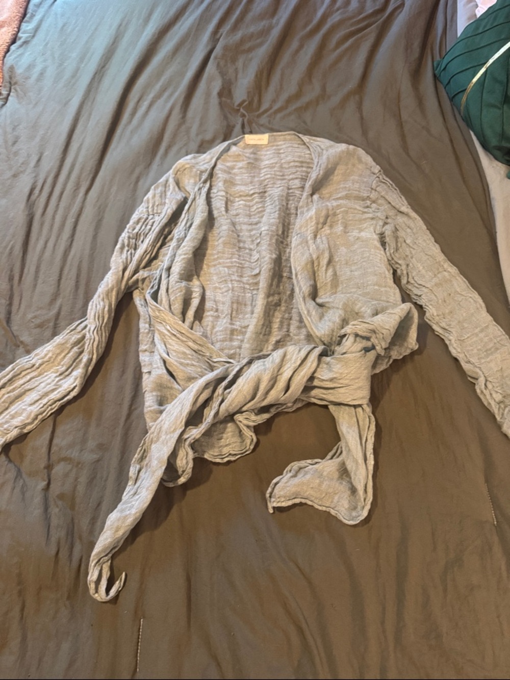 Light green Women's Wrap Top with Tie Front